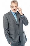 Handsome Businessman Wearing Eyeglasses Stock Photo