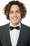 Handsome Guy With Curly Hair Stock Photo