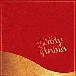 Happy Birthday Red And Glod Color Background Design Stock Photo Stock Photo