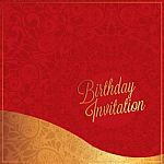 Happy Birthday Red And Glod Color Background Design Stock Photo Stock Photo