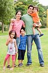 Happy Family Of Five Stock Photo