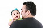 Happy Father And His Baby Daughter Stock Photo