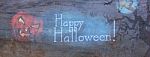 Happy Halloween  With Illuminated Pumpkins Stock Photo