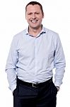 Happy Middle Aged Man Posing Stock Photo