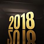 Happy New Year 2018 Text Design 3d Illustration Stock Photo