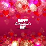 Happy Valentines Day And Colorful Background Design Stock Photo
