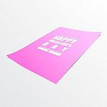 Happy Valentines Day On Pink Paper Realistic 3d Stock Photo