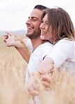 Happy Young Couple Smiling Stock Photo