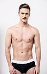 Healthy Fit Young Man In Underwear Stock Photo