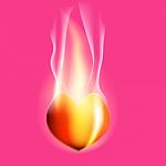 Heart Afire Of Valentine's Day Stock Photo