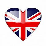 Heart Shaped Britain Flag Stock Photo