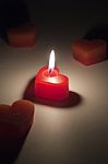 Heart shaped Candles Stock Photo