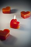 Heart Shaped Candles Stock Photo