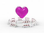Heart Surrounded By Barriers Stock Photo