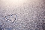 Hearts On White Snow Stock Photo