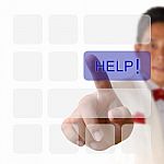 Help Button On Keyboard Stock Photo