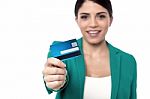 Here Is Your New Credit Card ! Stock Photo