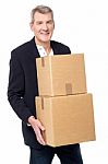 Here Is Your Parcels ! Stock Photo