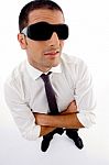 High Angle View Of Young Professional With Sunglasses Stock Photo