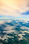 High Angle View Thailand On The Air Plane Stock Photo