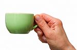 Holding Cup Of Coffee Stock Photo