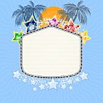 Holiday With Empty Signboard Stock Photo