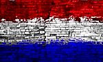Holland Flag Painted On Wall Stock Photo