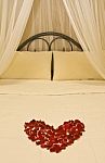 Honeymoon Bed Stock Photo