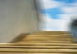 Horizontal Motion Blur Stairs With Sky Background Stock Photo