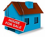 House For Sale Sign On House Stock Photo