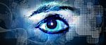 Human Eye On Technology Design Background Stock Photo
