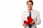 I Am So Happy For This Valentine Gift Stock Photo