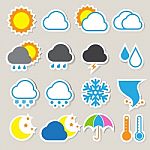 Icon Set Of Weather ,illustration Stock Photo