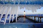Icy Lighthouse Stock Photo