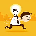 Idea Man Hold His Head Stock Photo