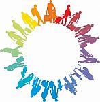 Iillustration Of Traveling People In A Circle stock image