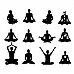  Illustration Basic Meditation Poses Stock Photo