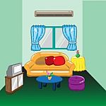 Illustration Of A Living Room Stock Photo