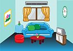 Illustration Of A Living Room Stock Photo