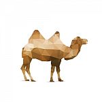 Illustration Of Abstract Origami Camel Isolated Stock Photo