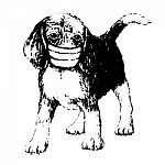 Illustration Of Beagle Dog With Mask Stock Photo