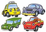Illustration Of Cute Cartoon Car Characters Stock Photo