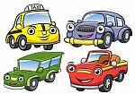 Illustration Of Cute Cartoon Car Characters Stock Photo