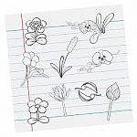 Illustration Of Flower On Paper Stock Photo