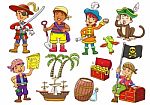 Illustration Of Pirate Child Cartoon Stock Photo
