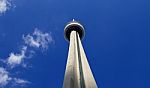 Image With Blue Sky, White Clouds And Cn Tower Stock Photo