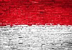 Indonesia Flag Painted On Wall Stock Photo