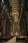 Inside A Church In Germany In Cologne Cathedral Stock Photo