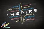 Inspire Written On Blackboard Stock Photo