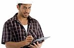 Intelligent Architect With Note Pad Stock Photo